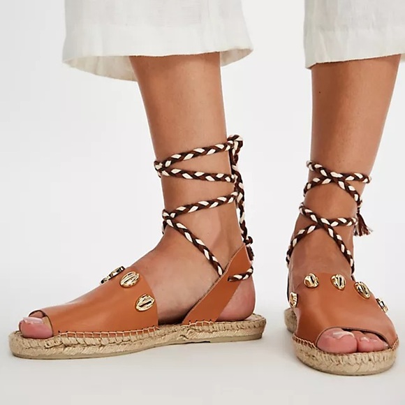 Free People Shoes - New Free People Wander Shell Wrap Espadrilles